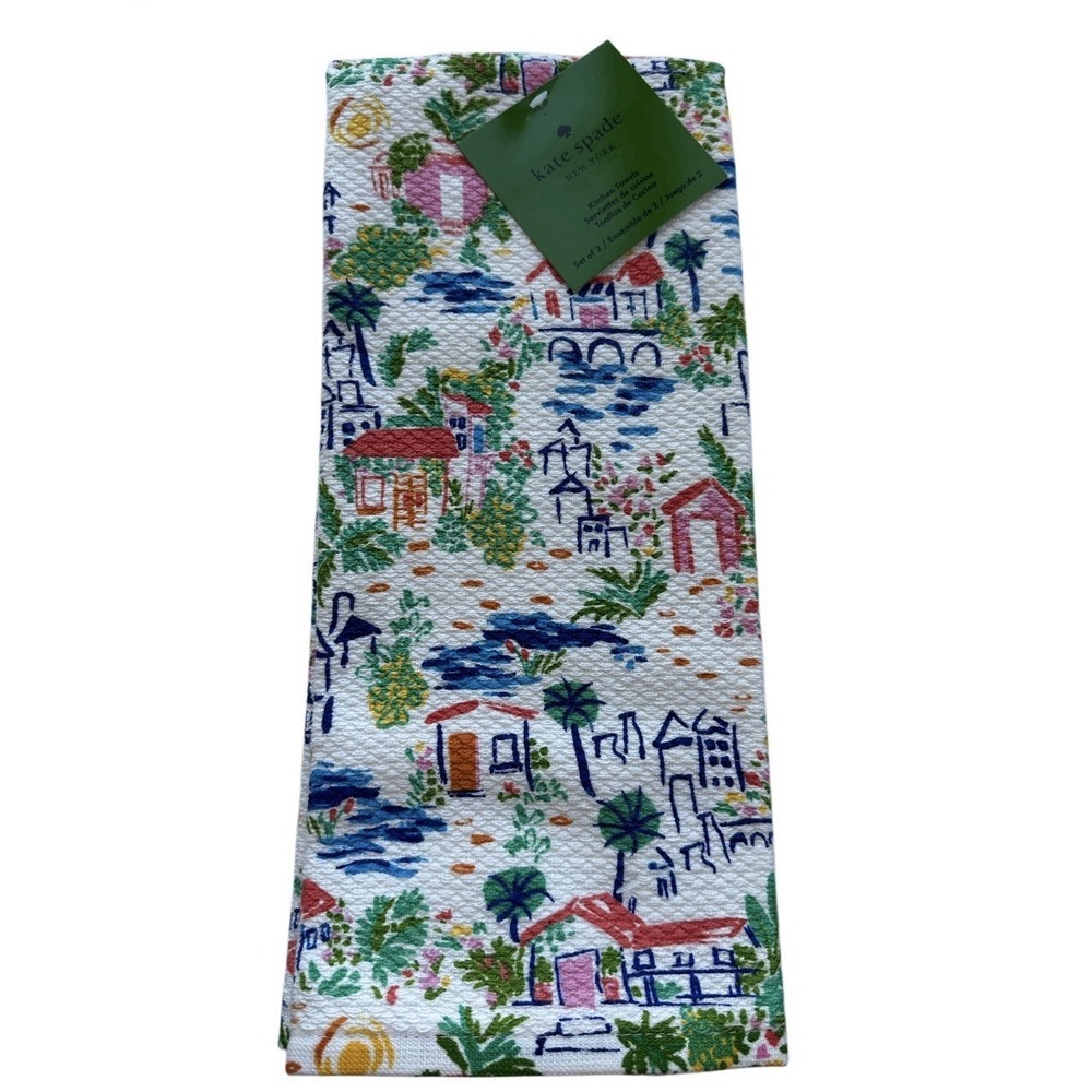 Kate Spade‎ Colorful Kitchen Towel Set 2 Cotton Designer Fall Spring Summer